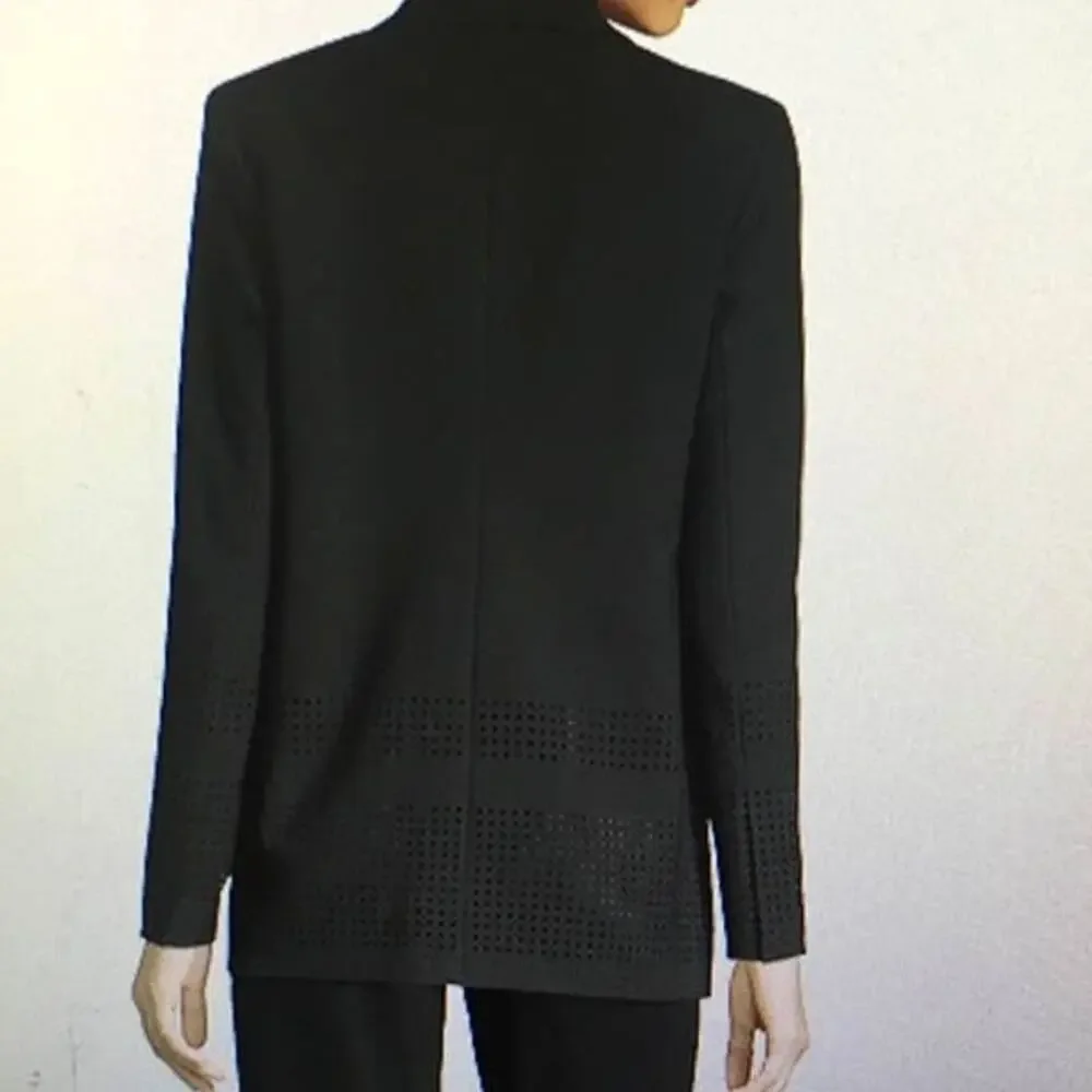 Elizabeth and‎ James Black Laser Cut Detail Blazer Jacket Womens Size 0